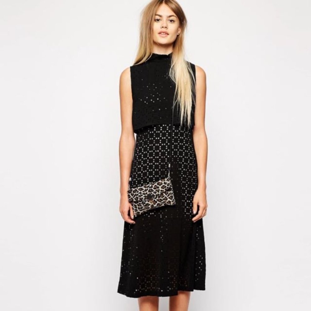 Sister Jane Black Cutout Dress Sleeveless Minimalist Size Small